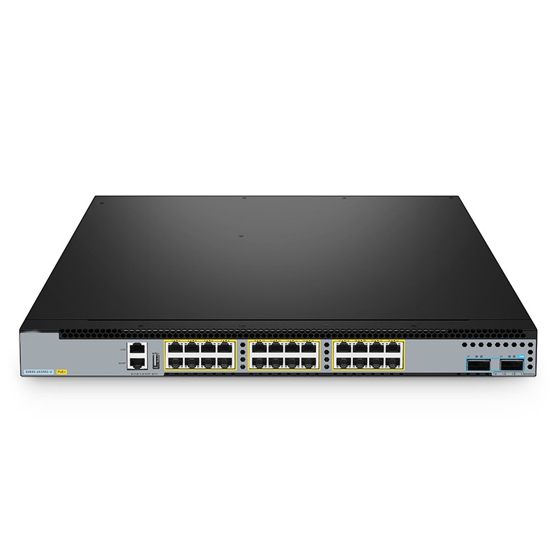 S5850-24XMG-U, 24-Port Ethernet L3 PoE++ Switch, 24 x PoE++ Ports @2200W, with 2 x 100Gb QSFP28, Support MPLS&MLAG