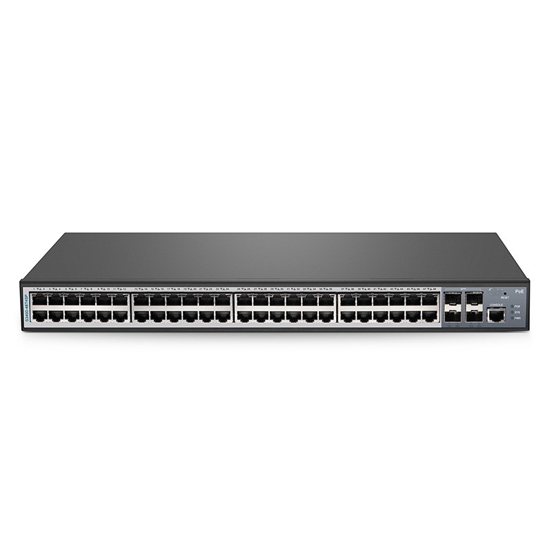 S3400-48T4SP, 48-Port Gigabit Ethernet L2+ PoE+ Switch, 48 x PoE+ Ports @370W, with 4 x 10Gb SFP+ Uplinks, AC+DC Power S