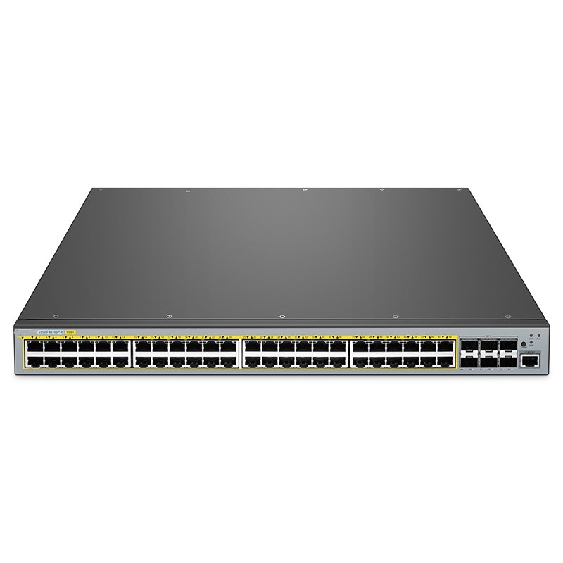 S5500-48T6SP-R, 48-Port Gigabit Ethernet L3 PoE+ Switch, 48 x PoE+ Ports @740W, with 6 x 10Gb SFP+, Support Stacking