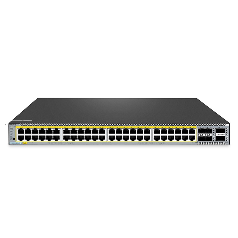 S5860-48XMG-U, 48-Port Ethernet L3 PoE++ Switch, 48 x 10GBASE-T/Multi-Gigabit Ports, 4 x 25Gb SFP28, with 2 x 40Gb QSFP+