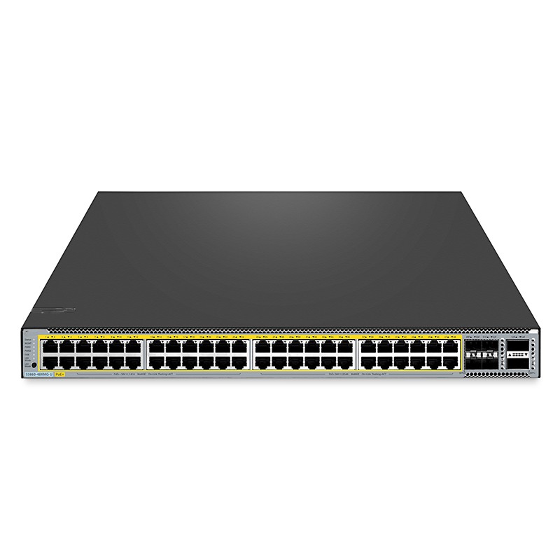 S5860-48XMG-U, 48-Port Ethernet L3 PoE++ Switch, 48 x 10GBASE-T/Multi-Gigabit Ports, 4 x 25Gb SFP28, with 2 x 40Gb QSFP+