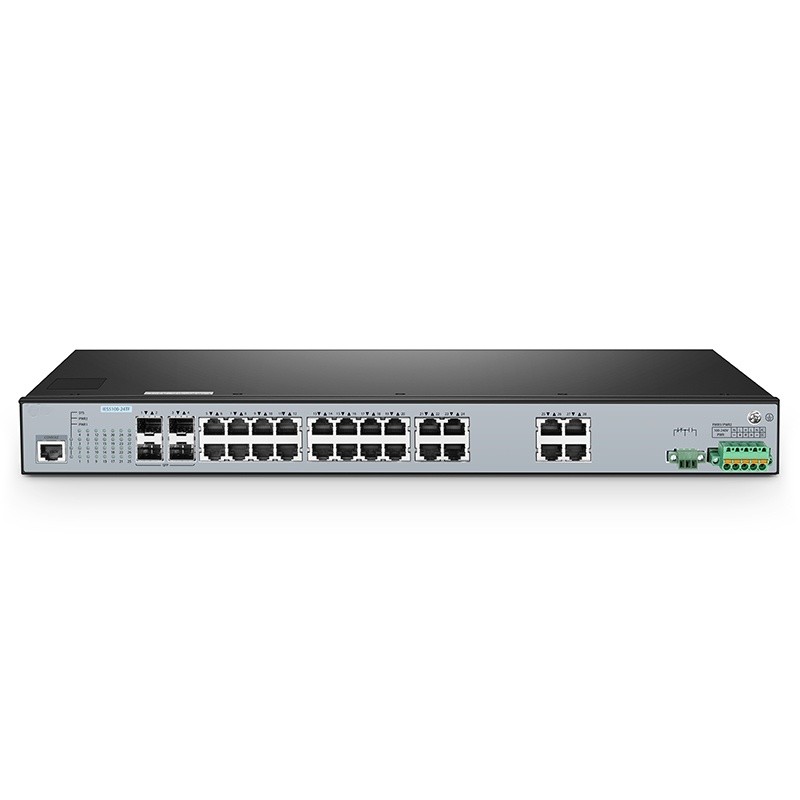 IES5100-24TF, 24-Port Gigabit Ethernet L3 Managed Industrial Switch, 24 x 10/100/1000BASE-T, with 4 x 1Gb SFP, -40 to 85