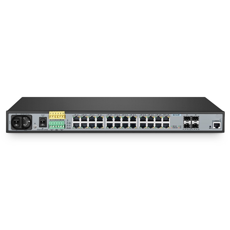 IES3110-24TF, 24-Port Gigabit Ethernet L2+ Managed Industrial Switch, 24 x 10/100/1000BASE-T, with 4 x 1Gb Combo, -40 to